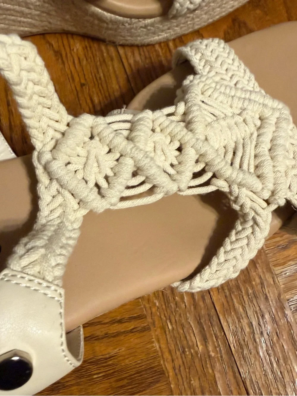Torrid Macrame Cream Braided Espadrille Wedge Sandals Sz 11 WW